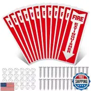 Ctosree 12 Pack Aluminum Fire Extinguisher Sign, 4" x 12" Rust Free Signs wit