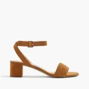 NIB J.Crew $158 LOTTIE SUEDE SANDALS G4164 ROASTED CIDER SZ 10H-M *brown caramel