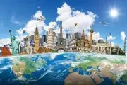 12x8ft Around The World Background for Photography Globe Travel Famous Landmark