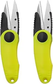Fishing Wire Plier, 2Pack Stainless Steel Fishing Pliers, Shrimp Shape Fishing Line Clipper, Fishing Folding Scissors, Folding Scissor Tackle, Folding Shrimp Shape Scissor Fishing Tool (Yellow)