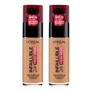 L'Oreal Infallible 32HR Fresh Wear Foundation 30ml 290 GOLDEN AMBER - 2 pack