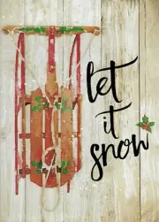 SNOW LOVERS, LET IT SNOW!! CLASSIC WINTER SLED DELUXE CHRISTMAS CARD (8)