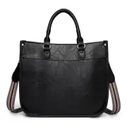 Crossbody Tote Bag with Guitar Strap Women Vintage Hobo Handba Shoulder Bag,Black