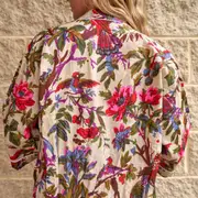 Feathered Haven 100% Cotton Kimono Robe