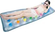 Inflatable Pool Floats - 18 Pocket Suntanner Inflatable Lounge Floating | Pool Floats Adult Size Lounger Transparent Built-in Air Pillow | Tanning Pool Lounger Float for Adult Size Lounger