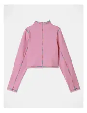 [Tilii] Txactive Long Sleeve Funnel Neck Top in Pink