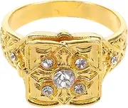 [ANDRESLAD] Locket Ring for Men Openable Vintage Ring with Detailed Carvings Micro-pave Rhinestones Fashion Jewelry