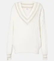 [The Upside] The Upside Louie cable-knit cotton sweater AU 14 white