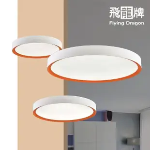 【飛龍牌】北歐風現代簡約圓型橙邊LED吸頂燈(大款)