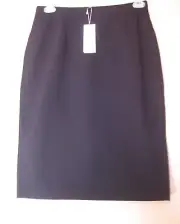 BNWT $188 Eileen Fisher Tencel Stretch Ponte BLACK Side Vent Pencil Skirt M S XS