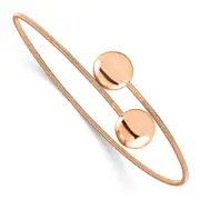 Ss/Rose Plated Sterling Silver Rose-Gold-Plated Polished Wire Flexible Bangle