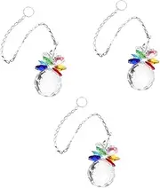 Toddmomy 3pcs Pineapple Shape Crystal Pendant Sun Catcher for Home Decor Handmade Crystal Ornament for Window Decoration Unique Party Favor and Car Interior Decor Captivating Reflections