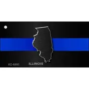 Illinois Thin Blue Line Novelty Metal Key Chain KC-8895