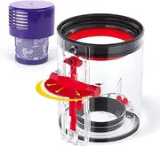 Upgraded Dust Bin Compatible with Dyson V10 Vacuum Cleaner Canister, Small Bin Replacement Compatible with Dyson V10 Parts No.969509-02 with HEPA Filter