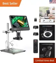 10.1" HDMI Digital Microscope 2000x, Pro Boom Arm Stand, LCD Soldering Micros...
