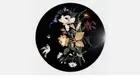 24" Black Marble Coffee bird Table Top Semi Precious Stone Inlay Work Side Table