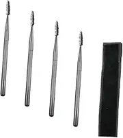 SOESFOUFU 4pcs Eyelash Brushes with Storage Pouch Micro Lash Combs and Eyebrow Applicator Tools for Professional and Home Use Soft Bristles for Easy Makeup Application