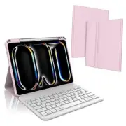 Keyboard Case for iPad Pro 11 Inch M4 2024, Magnetic Keyboard Case Pink