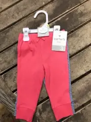 NWT Two Piece Set Girls Size 3M Pants One Pink, One Blue & White Stripped WR