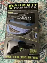 Hammock Blue Summit Double With Tree Straps And Aluminum Carabiners Unopened