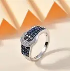 Ceylon Sapphire Belt Ring, Promise Ring, Blue Sapphire Signet ring