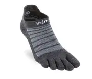 Injinji Run Lightweight No-Show NuWool Unisex Toe Socks - Slate - Medium
