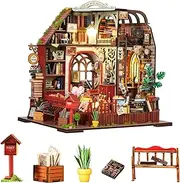 OZJAY DIY Miniature House Kit, Mini House Building Kit with LED, DIY Wooden Dollhouse Miniature Kit for Adults Teen, Wooden Crafts Lovely Dollhouse Kit, Book House