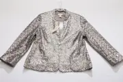 NWT SZ 1 / M $159 Chicos All Over Sequin Jacket Gold Bling