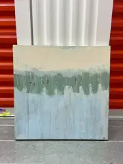 Original abstract seascape oil painting on canvas signed by artist Pat Forbes