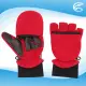【ADISI】防風保暖翻指手套 AS23054 / 紅色(保暖手套 防風手套 機車手套)