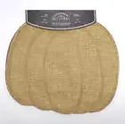 AUTUMN BLESSINGS PUMPKIN SHAPED PLACEMATS BURLAP LIKE FABRIC FALL HARVEST SET OF