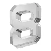 10" Cardboard Number 8, Paper Box Fillable Tray Container, Silver