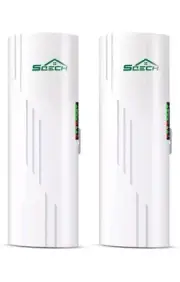 2 Pack Wireless Bridge WiFi Extender 100/1000Mbps LAN Ports, 5KM 5.8G