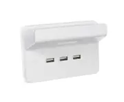 Clipsal Iconic 3043HSUSB-VW - USB Charging Station 3 Gang 3x 2.1amp Vivid White