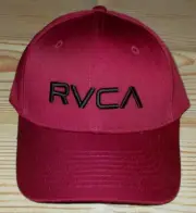 MENS RVCA BURGUNDY SNAPBACK CAP ADJUSTABLE HAT ONE SIZE