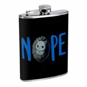 Nope Hedgehog Em1 Flask 8oz Stainless Steel Hip Drinking Whiskey