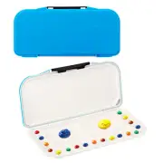 18 Wells Paint Storage Box Airtight Folding Detachable Painting Palette Blue