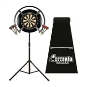 Target Darts OMNI, Winmau Blade 6 Dart Board, Black Surround, Dart Mat, Stand + Darts