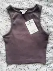 Glassons Tank Top Womens Mauve Dark Purple Lightweight Casual Summer Nylon (XS)