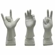 Decorative Figure Dkd Home Decor White Hand 7 x 7 x 25 Cm 3 Units