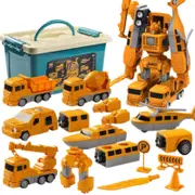 Magnetic Transform Engineering Car Assembled Toys Transforming Robot Toys Set For Boys 6 In 1 Magnetic Construction Trucks Transform Robot Play Vehicl