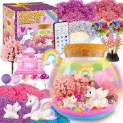 Unicorn Terrarium Crafts Kit for -LED Night Light Up & Remote Unicorn Birthda...