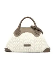 Double handle and one shoulder bag One size White