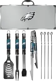 Siskiyou Unisex Denver Broncos 8 pc Tailgater BBQ Set F8BQ020-P, Unisex, Philadelphia Eagles 8 pc Tailgater BBQ Set, F8BQ065, Gray, Set of 8