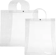 15Pcs Clear Gift Bags Reusable Transparent Present Bags with Handle and Button Waterproof PVC Gift Wrap Tote Bags Multipurpose Party Favor Bags Candy Packaging Bags for Birthday Wedding Party PoUYWH