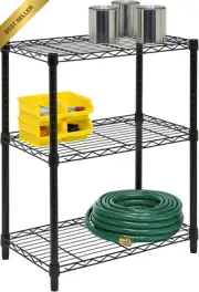 SHF-01905 Adjustable Storage Shelving, 250-Pounds per Shelf Black, 3-Tier, 24Lx1