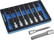 1/2" Drive Allen Hex Key Sockets Extra Long 140mm 5mm - 17mm 8pc Set