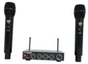 RKI65BT Dual UHF Wireless Microphones+Bluetooth Karaoke Mic Interface, Black