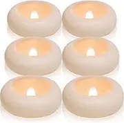 Neween 6pcs Flameless LED Floating Candles Battery Operated, 120+ Hours Glow Time, 7 cm Dia White Plastic Tealights, Cozy Light for Romantic Pool/Bathtub/Hot Bath/Wedding Centerpiece Decor