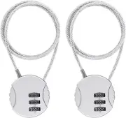 2 Pack Combination Lock 3 Digit Outdoor Waterproof Padlock, Locker Lock Gym Lock